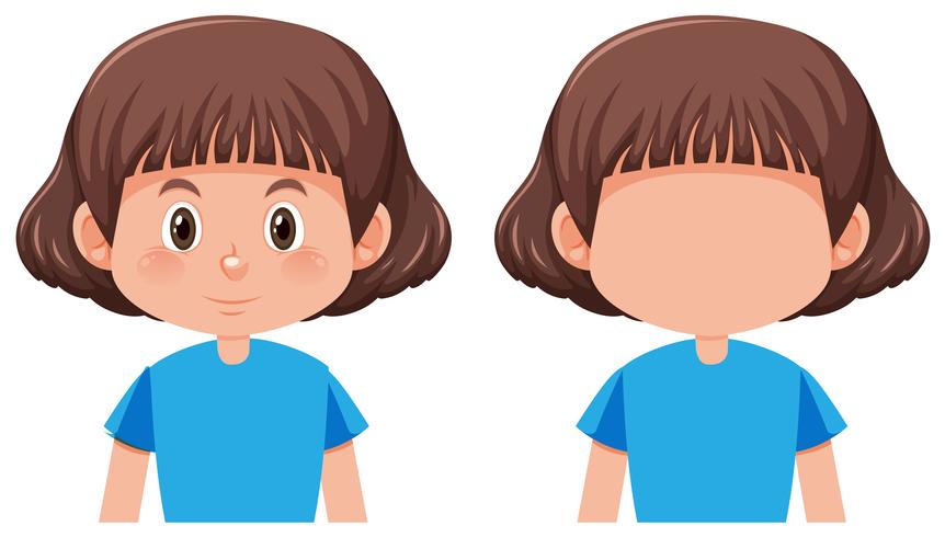 A bob hair girl character vector