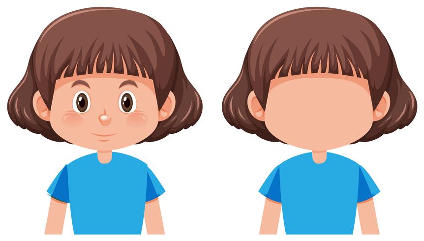 Un personaje de niña de pelo bob vector