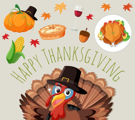 Set of thanksgiving food vector