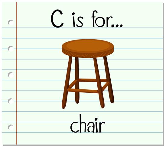 Flashcard letter C is for chair vector