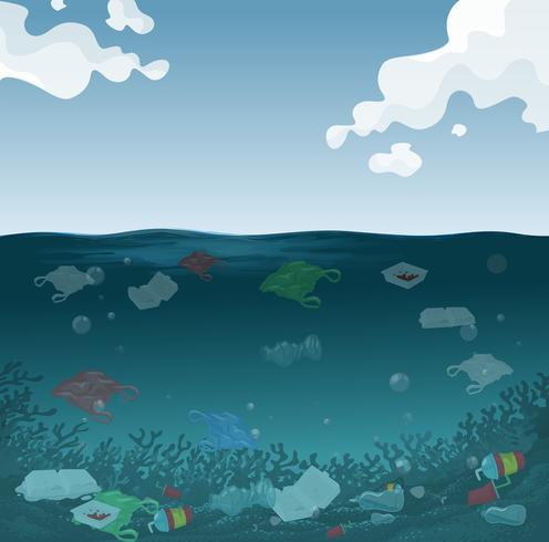 An marine pollution background 300402 Vector Art at Vecteezy