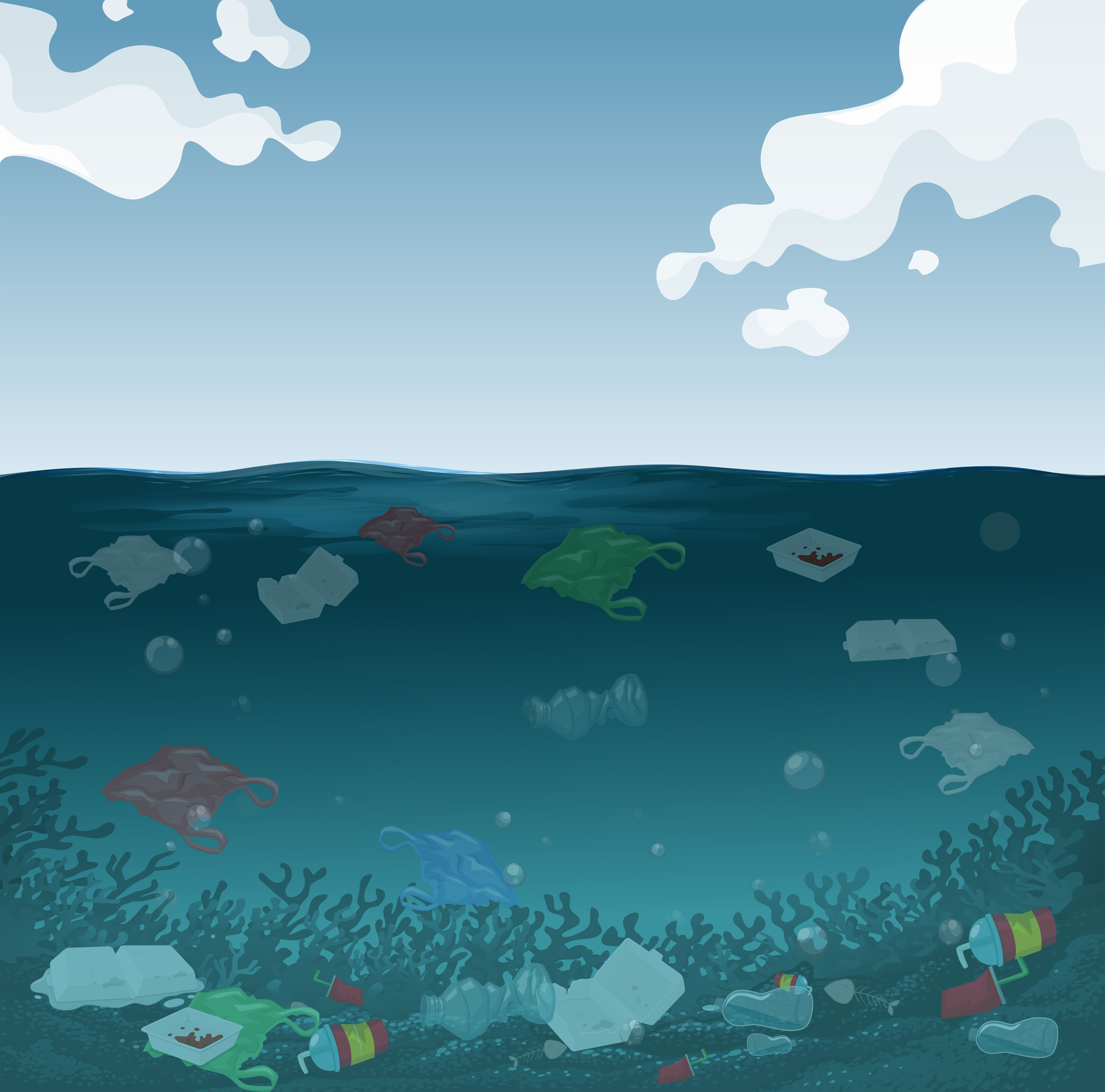 Ocean Pollution Background