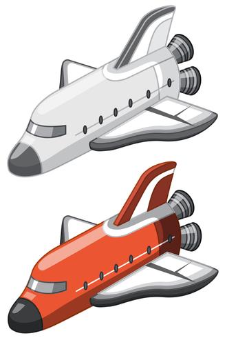 Un conjunto de transbordadores espaciales. vector