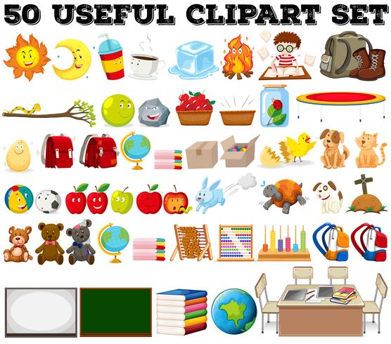 Fifty kind of different objects vector