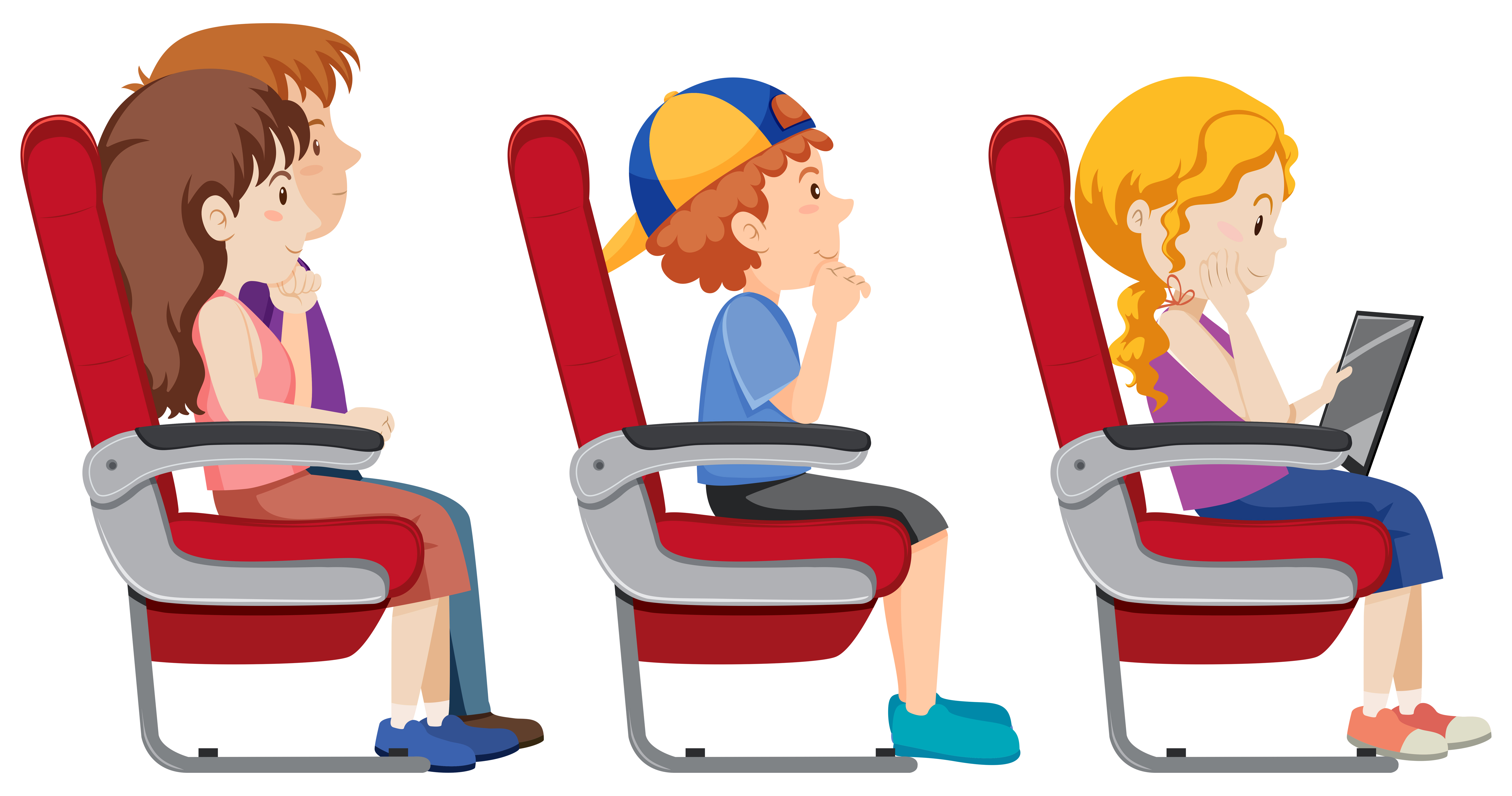 Isolated passenger on the airplane 300464 - Download Free Vectors
