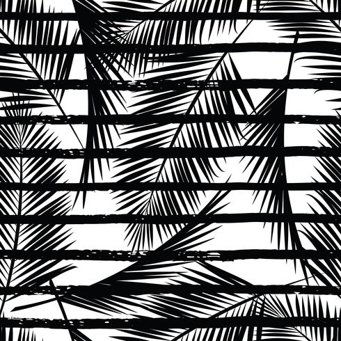 Seamless exotic pattern with palm leaves. vector