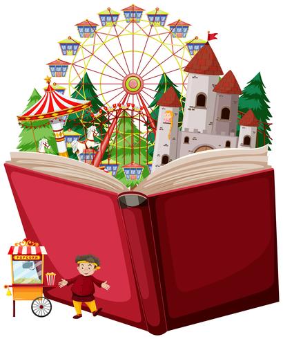 Open book fun park vector