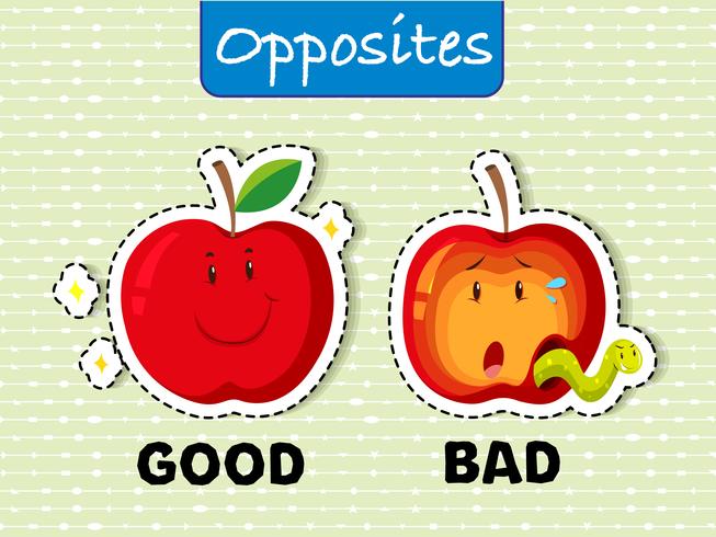Opposite words for good and bad vector