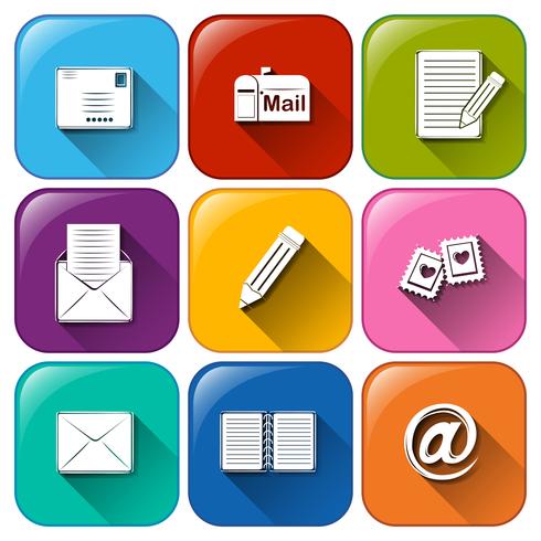 Mail icons vector