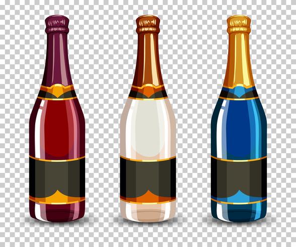 Set of champagne bottle vector