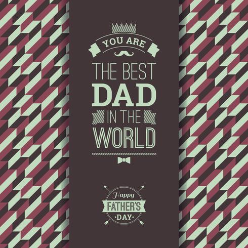 Tarjeta feliz del día de padre en estilo retro. vector