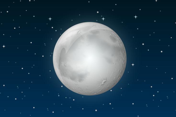 The moon on sky vector