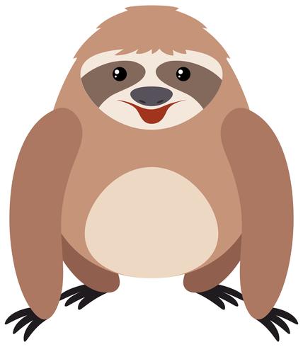 Cute sloth with happy face vector