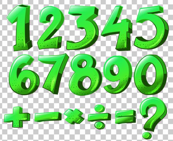 Numbers in green color vector