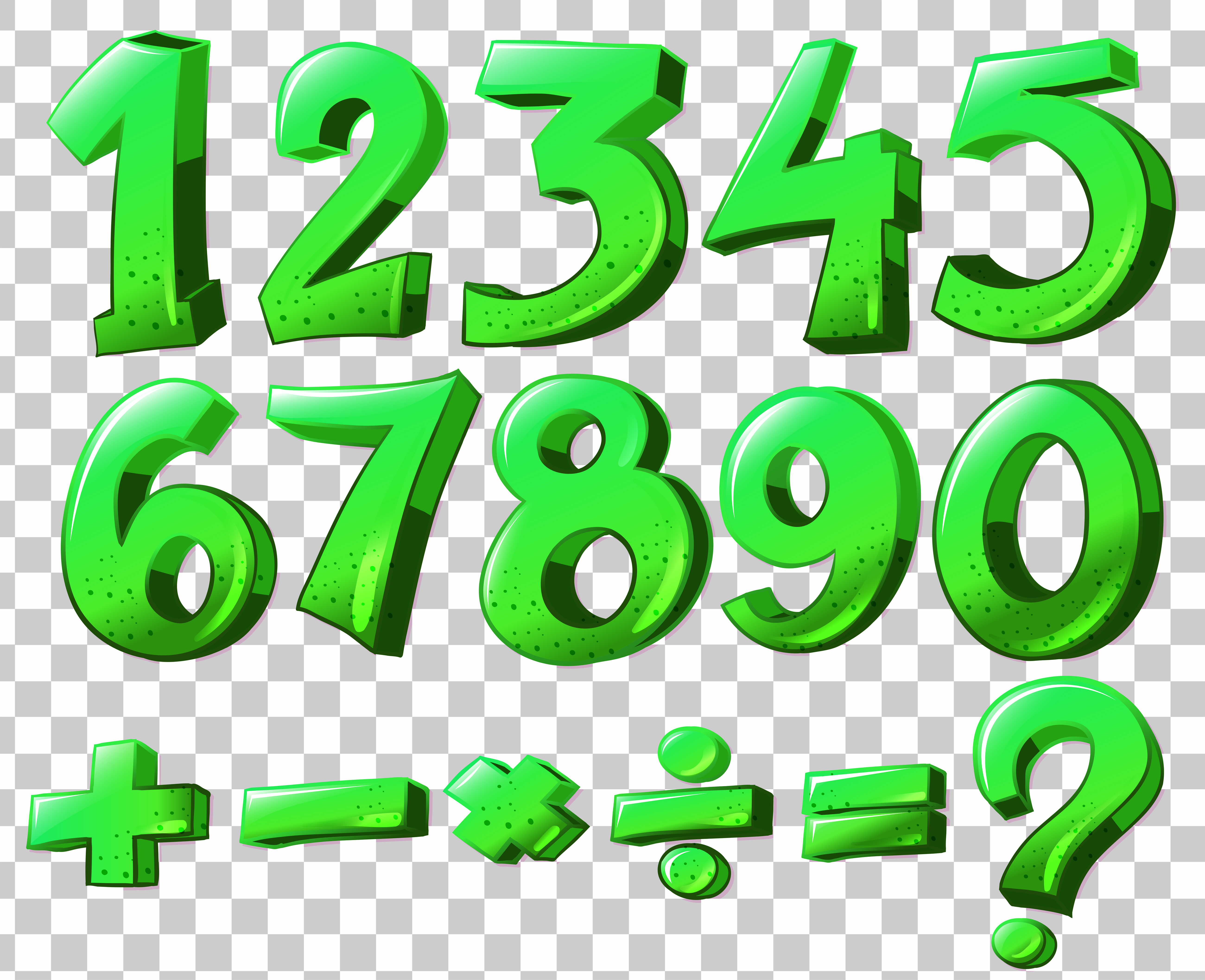 Numbers in green color 300629 Vector Art at Vecteezy