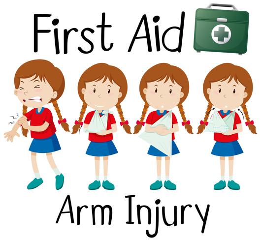 First aid arm injury vector
