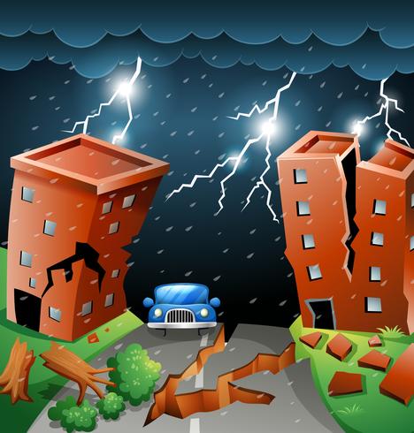 City scape storm scene vector
