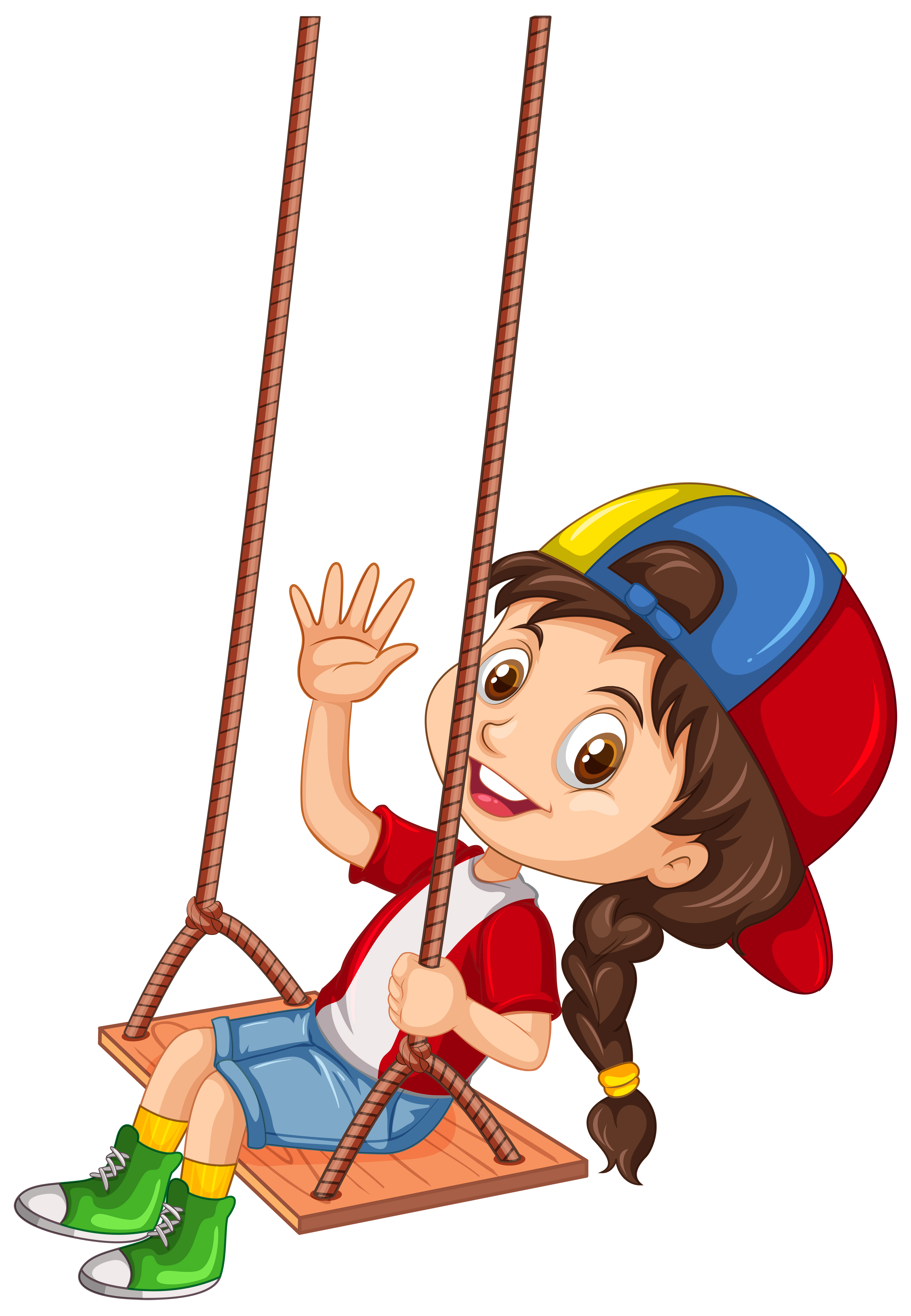 free clipart of child on swing