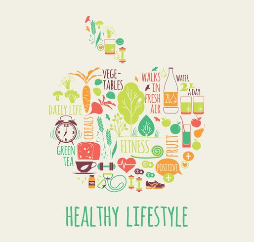 Vector illustration of Healthy lifestyle.