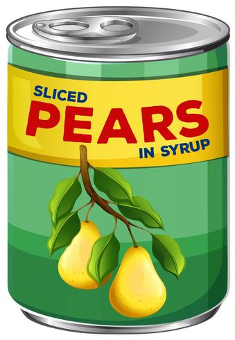 A Can of Sliced Pears in Syrup vector