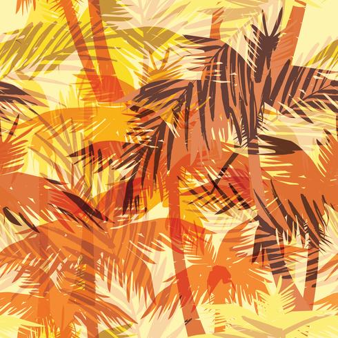 Tropical summer print with palm. vector