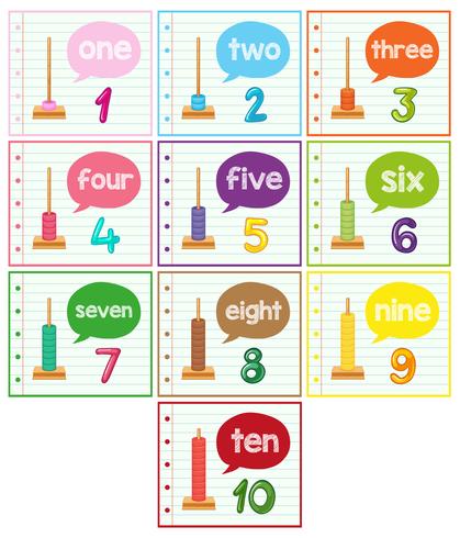 Abacus and number set vector