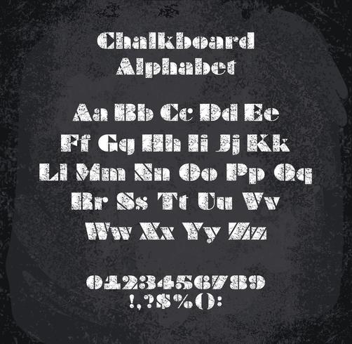 Vector illustration of chalked alphabet