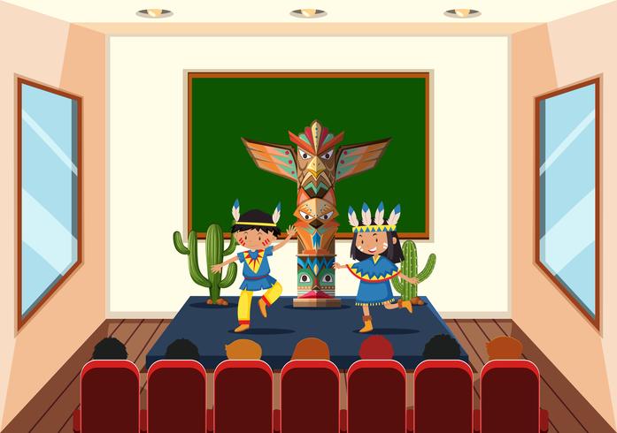 Children in dance class vector