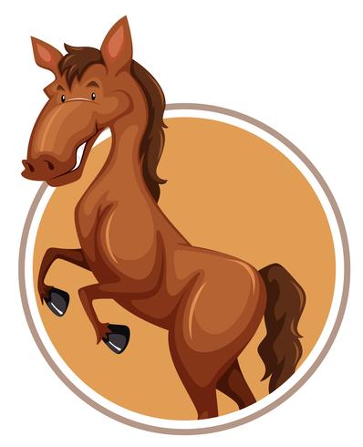 Horse in circle banner vector