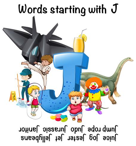 Poster design for words starting with J vector