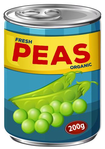 A Can of Fresh Peas vector