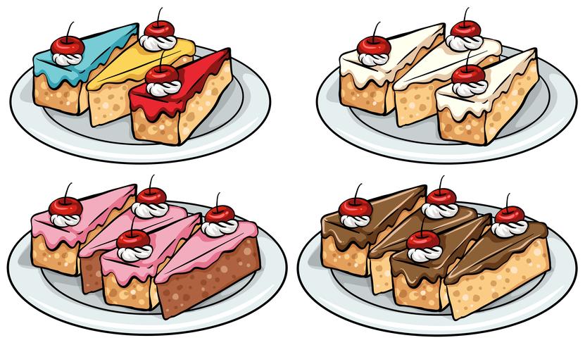 Set of cakes vector