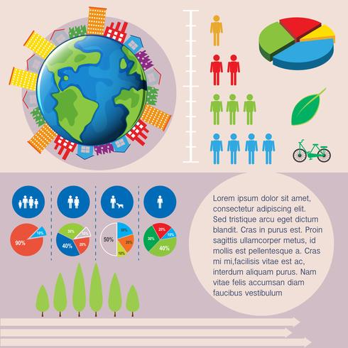 Infografía mundial y de personas. vector