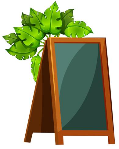 An empty menu board with plants vector