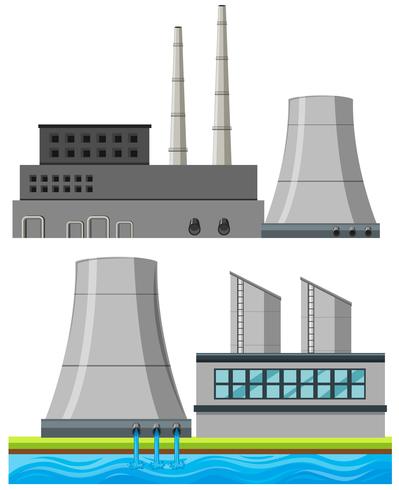 Set of factory buildings vector