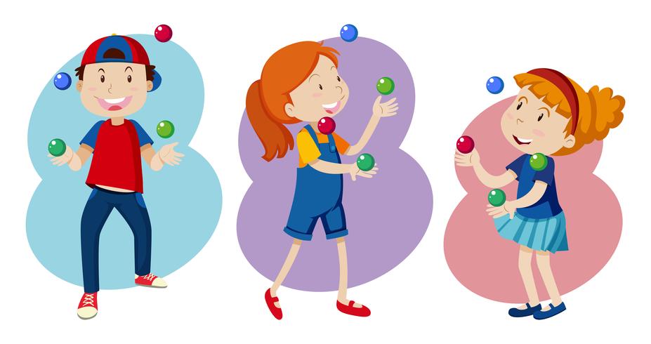 Kid are Playing colourful Juggling vector