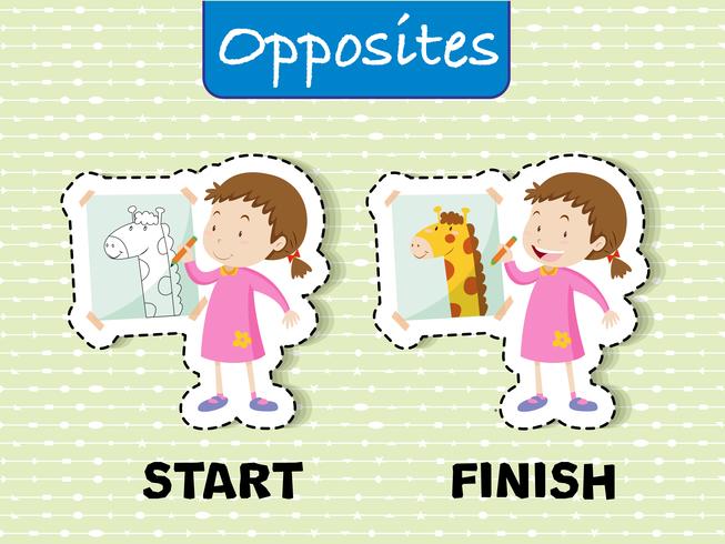 Opposite Word start and finish vector