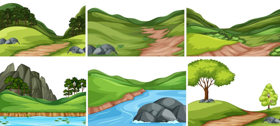 Set of nature background vector