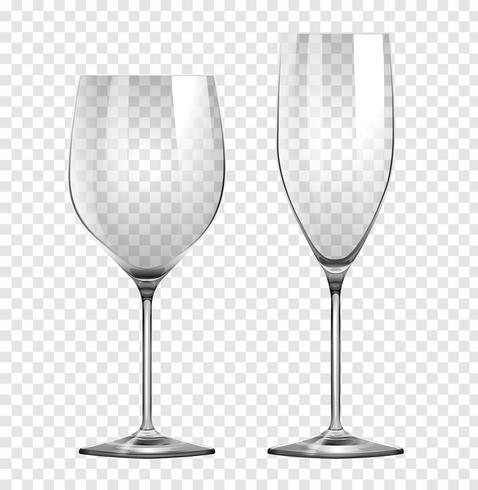 Dos tipos de copas de vino. vector