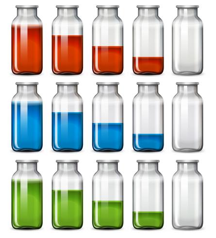 A set of liquid bottle vector