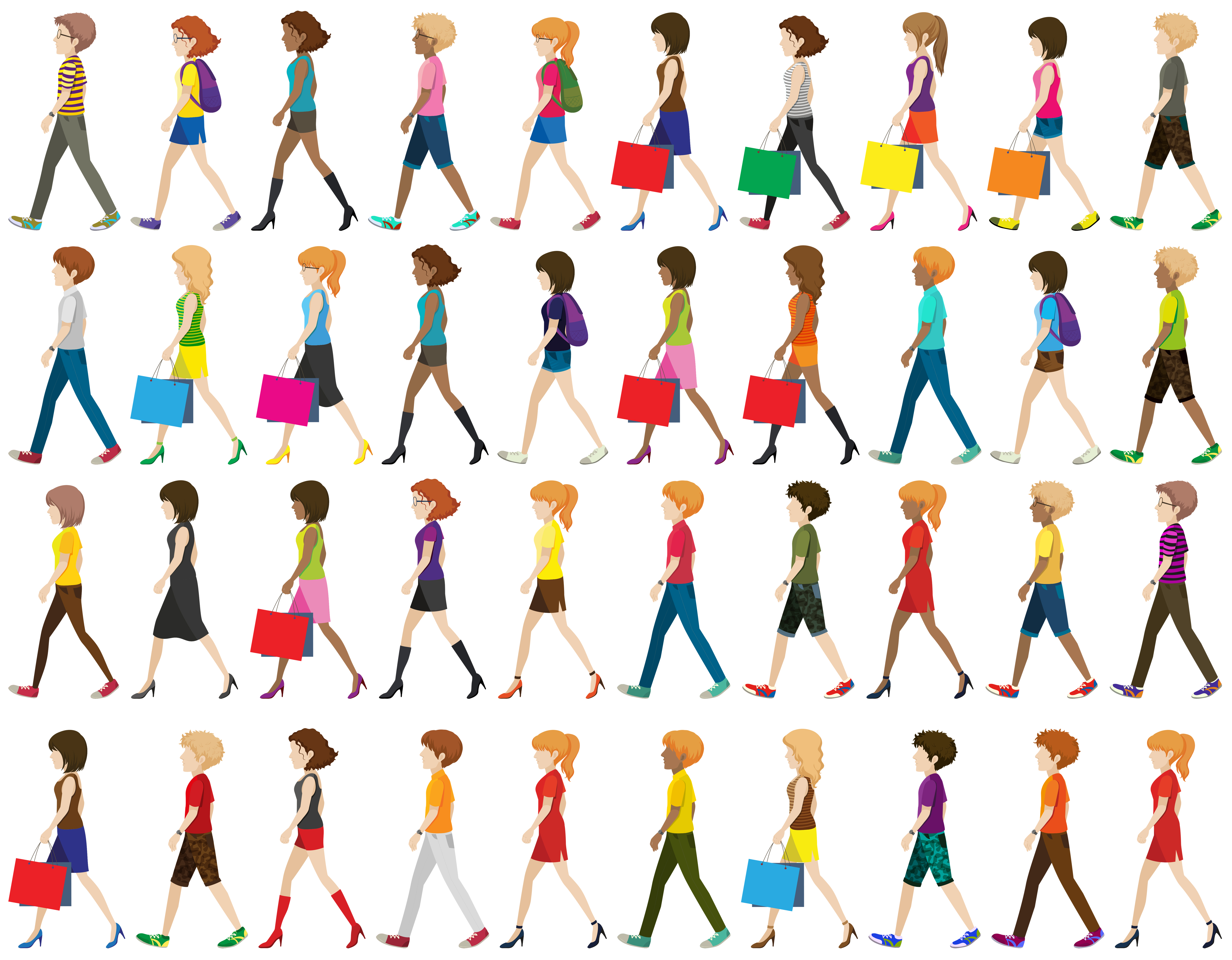 Group of people walking Download Free Vectors Clipart Graphics & Vector Art