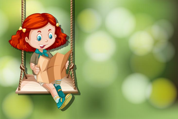 Girl scout on swing vector