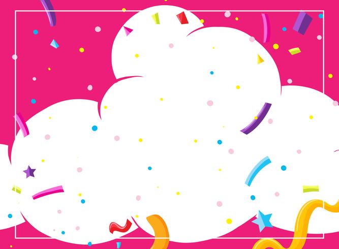 A pink cloud party card template vector