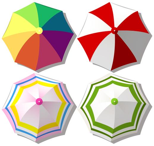 Colorful umbrellas on white vector