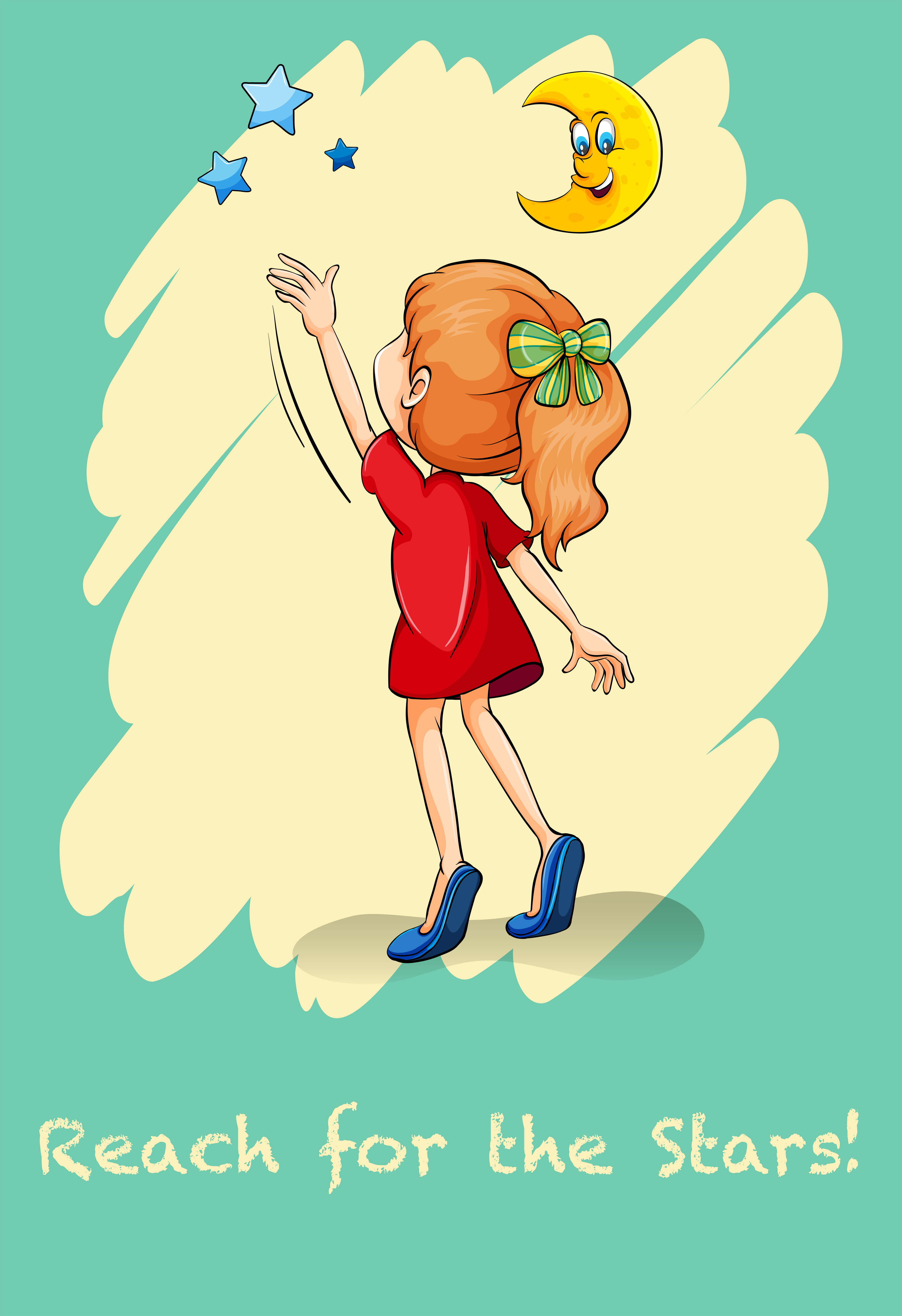 Trying to reach. Иллюстрации starjam девочка. catch a star. girl tries to reach a book.
