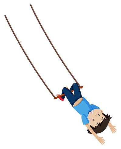 A Boy on Trapeze Swing vector