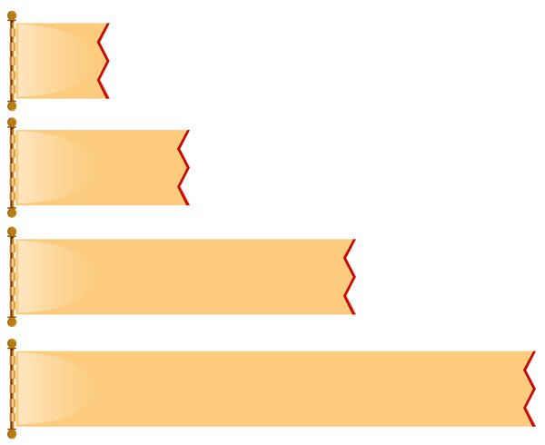 Diferente longitud de pancarta marrón. vector