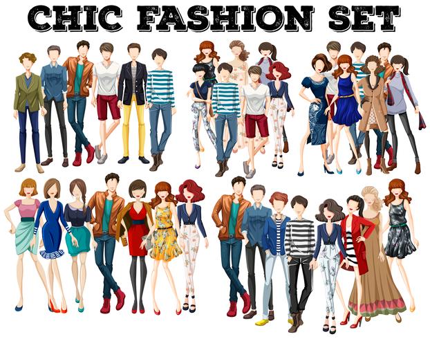 Woman and man in fashion vector