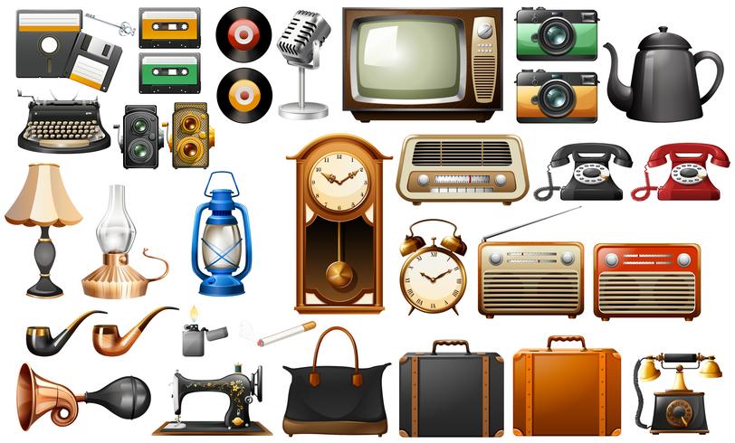 Different kind of antiques vector