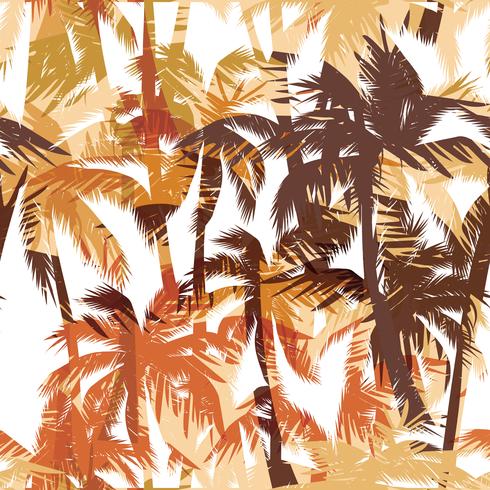 Tropical summer print with palm. vector